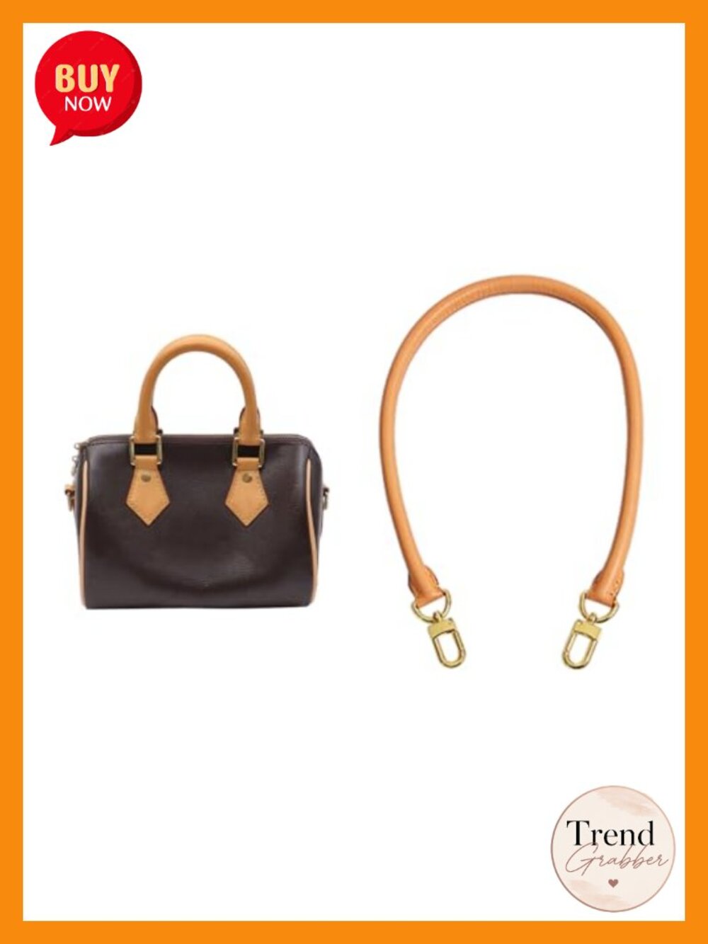 Vachetta Leather Shoulder Strap Replacement for Speedy Handbags Solid Brass